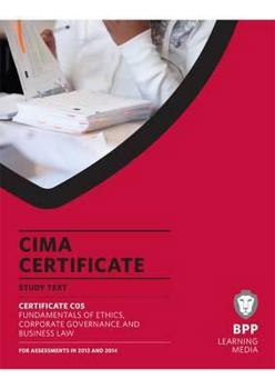 Paperback CIMA Fundamentals of Ethics, Corporate Governance and Business Law: Study Text Book