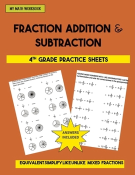 Paperback Fraction Addition & Subtraction: 4th Grade Practice Sheets Book