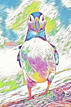 Cute Puffin -Lined Notebook - 6" x 9" A5 - 100 Pages