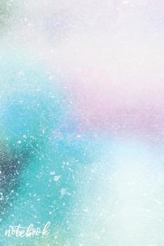 Paperback Notebook: Wide Ruled Composition Notebook: Bright Aqua Blue, White, & Light Lavender Distressed Cover Design Book