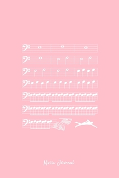 Paperback Music Journal: Music Notes Shark Hunt Swimming Funny Christmas Gift - Pink Ruled Lined Notebook - Diary, Writing, Notes, Gratitude, G Book