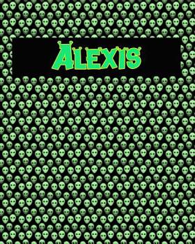 Paperback 120 Page Handwriting Practice Book with Green Alien Cover Alexis: Primary Grades Handwriting Book