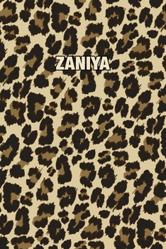 Zaniya: Personalized Notebook - Leopard Print Notebook (Animal Pattern). Blank College Ruled (Lined) Journal for Notes, Journaling, Diary Writing. Wildlife Theme Design with Your Name