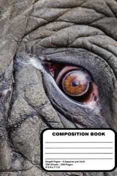 Paperback Wild Animal Eye Composition Notebook 200 Graph Paper Pages Book