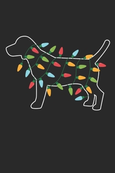 Beagle with Christmas Lights - Christmas Notebook - Beagle Diary - Dog Journal - Christmas Gift for Dog Lover: Medium College-Ruled Journey Diary, 110 page, Lined, 6x9 (15.2 x 22.9 cm)