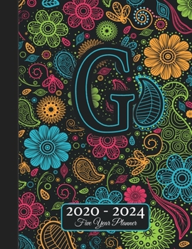 Five Year Planner: Monogram G Voodoo Style Binding I Your Initials Motivational Bullet Planner I 5 Years Appointments, Family Events, Log Book Business I Agenda & Schedule Journal I Christmas Gift