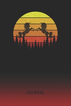 Journal: Blank Unicorns Art Personal Writing Diary | Old School Retro Vintage Sunset 80s Cover | Daily Journalism Diaries for Journalists & Writers | ... Set Goals & Write about your Life & Interests