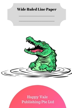 Paperback Cute Retro Alligator Theme Wide Ruled Line Paper Book