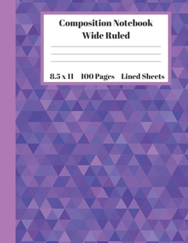 Paperback Composition Notebook Wide Ruled Lined Sheets: Pretty Under 11 Dollar Purple Mosiac Tile Pixel Design Art Gifts Notebook Back to School and Home School Book