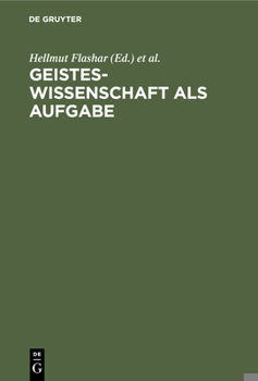 Hardcover Geisteswissenschaft als Aufgabe [German] Book