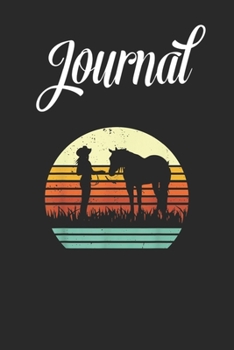 Journal: Halter Horse Horse Show Retro Style Blank Ruled Line College Journal Notebook Size for Diary Student Teacher Friend with 120 Pages of 6inx9in Blank Paper