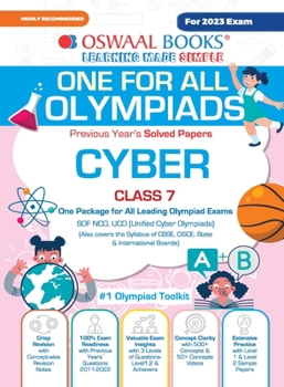Paperback Oswaal One For All Olympiad Previous Years' Solved Papers, Class-7 Cyber Book (For 2023 Exam) Book