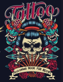 Paperback Tattoo Coloring Book for Boys: Relaxing Tattoo Coloring book for Boys and Adults Book