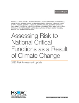 Paperback Assessing Risk to National Critical Functions as a Result of Climate Change: 2023 Risk Assessment Update Book