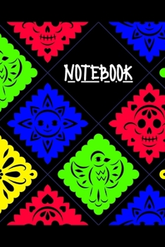 Notebook : colorful cover (blue-yellow-green-yellow) wide ruled 100 pages 6x9 matte finish