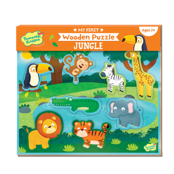 Board Game My First Wooden Puzzle: Jungle Animals Book