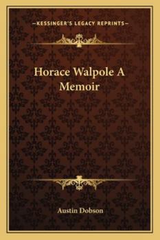 Paperback Horace Walpole A Memoir Book