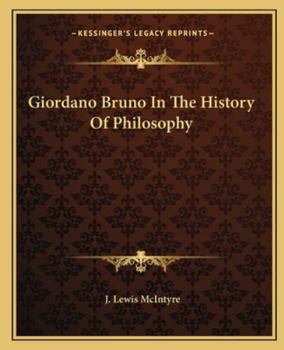 Paperback Giordano Bruno In The History Of Philosophy Book