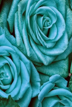 Colorful roses blue Version: Notebook, Diary and Journal with 120 Lined Pages with fancy flower pattern