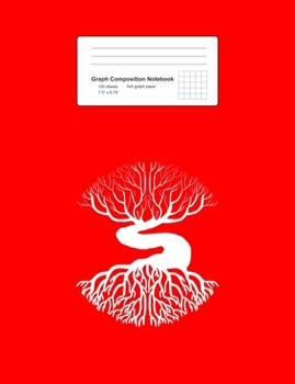 Graph Composition Notebook: Math, Physics, Science Exercise Book - Old Tree Bonsai Retro Traditional Japanese Art Zen Gift - Red 5x5 Graph Paper - ... Teens, Boys, Girls - 7.5"x9.75" 100 pages