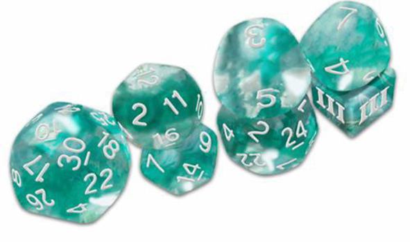 Hardcover Thracian Azure Swirl Dice - DCC Funky 7-Set Book