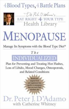 Hardcover Menopause: Manage Its Symptoms with the Blood Type Diet Book