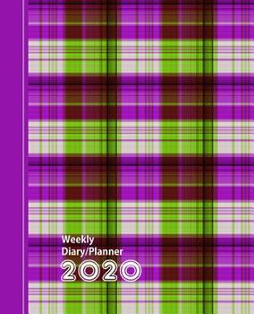 Paperback Purple Green Plaid Check Design: Diary Weekly Spreads January to December Book