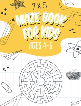 Paperback Maze Book for Kids 4-6: Fun and Challenging Maze Activity Book