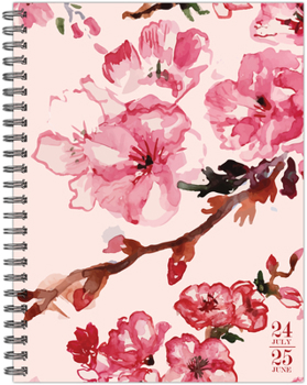 Spiral-bound Cherry Blossom Academic July 2024 - June 2025 6.5 X 8.5 Softcover Planner Book