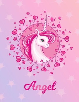 Paperback Angel: Unicorn Sheet Music Note Manuscript Notebook Paper - Magical Horse Personalized Letter I Initial Custom First Name Cov Book