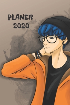 Paperback Planer 2020: Terminplaner Monatsplaner und Wochenplaner Organizer Anime Boy Jugendlicher Mit Gl?sern [German] Book