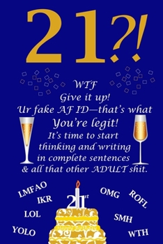 21st Birthday Celebration: Twenty one year Birth year Note book  Blank lined Journal  Funny Twenty first birthday card alternative (Milestone Birthday Books)