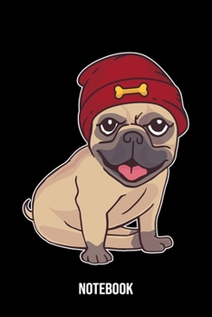 Notebook: Pug Notebook Blank Line Do Lover Journal Lined with Lines 6x9 120 Pages Checklist Record Book Cute Funny Dog Lovers Take Notes Gift for Dog Owner Pet Pets Planner Paper Men Women Kids Christ