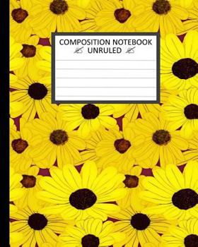 Paperback Unruled Composition Notebook 8" x 10". 120 Pages. Camomile Floral Yellow Color: Unruled Composition Notebook 8" x 10". 120 Pages. Beautiful Camomile L Book