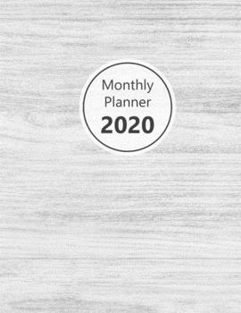 Monthly planner 2020: Large. Month on 2 pages. Incl. 2020 Calendar, Important dates section and Notes pages. 8.5" x 11.0" (Letter size). (White wood look. Soft matte cover).