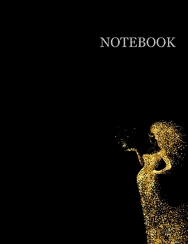 Paperback Brilliant Glitter Gold Woman Black Notebook- Golden Woman Black Notebook Grid Sturdy High Quality Premium White Paper 8.5x11 pages- Notebook For Woman Book