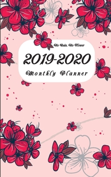 F4 Monthly Planner Red Flowers Floral Cover: Two Year - Monthly Calendar Planner 5 x 8’’ | 24 Months For Academic Agenda Schedule Organizer