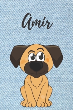 Amir Hund-Malbuch / Notizbuch Tagebuch: Individuelles personalisiertes blanko Jungen & Männer Namen Notizbuch, blanko DIN A5 Seiten. Ideal als Uni ... ... Geschenk für Männer. (German Edition)