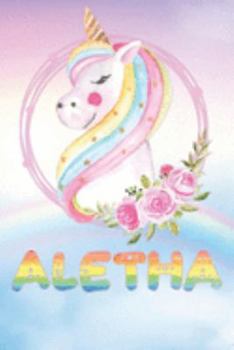 Aletha: Aletha's Unicorn Personal Custom Named Diary Planner Calendar Notebook Journal 6x9 Personalized Customized Gift For Someone Who's Surname is Aletha Or First Name Is Aletha