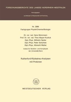 Paperback Rutherford-Rückstreu-Analysen Mit Protonen [German] Book