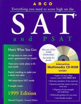 Paperback Arco Everything You Need to Score High on the SAT and PSAT [With Interactive Multimedia CD-ROM] Book