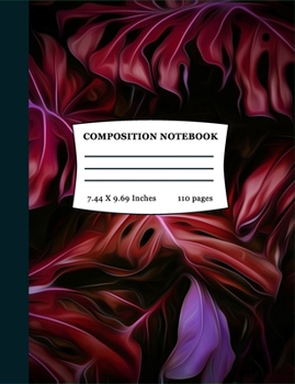 Composition Notebook: Wide Ruled, 7.44 x 9.69: Tropical Composition Notebook(Wanderlust Journaling)