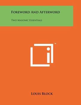 Paperback Foreword and Afterword: Two Masonic Essentials Book