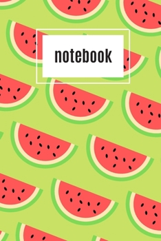 Paperback Watermelon print green notebook: novelty watermelon notebook 6"x9" Book