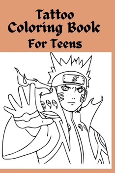 Paperback Tattoo Coloring Book For Teens [Large Print] Book