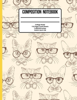 Paperback Composition Notebook College Ruled: Cats 110 Pages Book