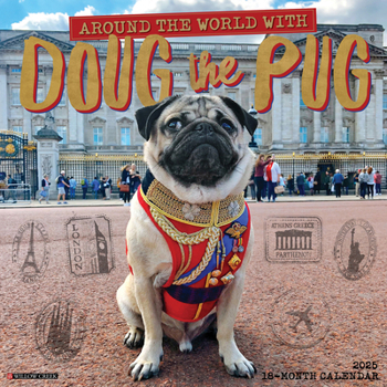 Calendar Doug the Pug 2025 12 X 12 Wall Calendar Book
