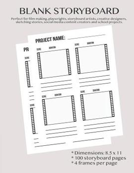 Paperback Blank Storyboard: Notebook Sketchbook Story Board Template Paper for Movie Filmmakers, Playwrights, Advertisers, Animators, Social Media Book