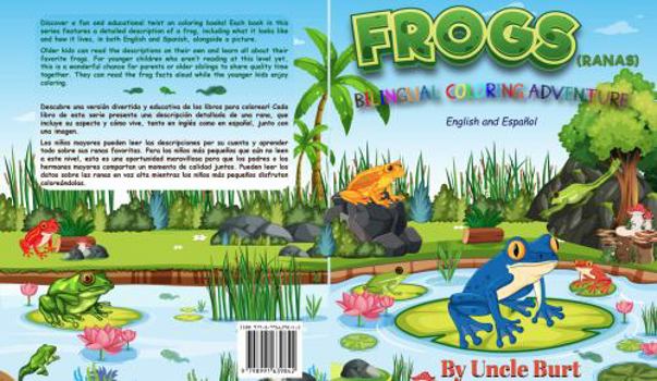 Paperback Frogs (Ranas): Bilingual Coloring Adventure (English and Español) (Educational Coloring Books For Kids) Book