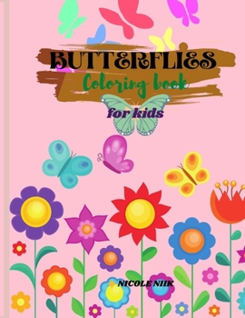 Paperback Butterflies colouring book: Easy Coloring Book the Best Gift for Kids Book